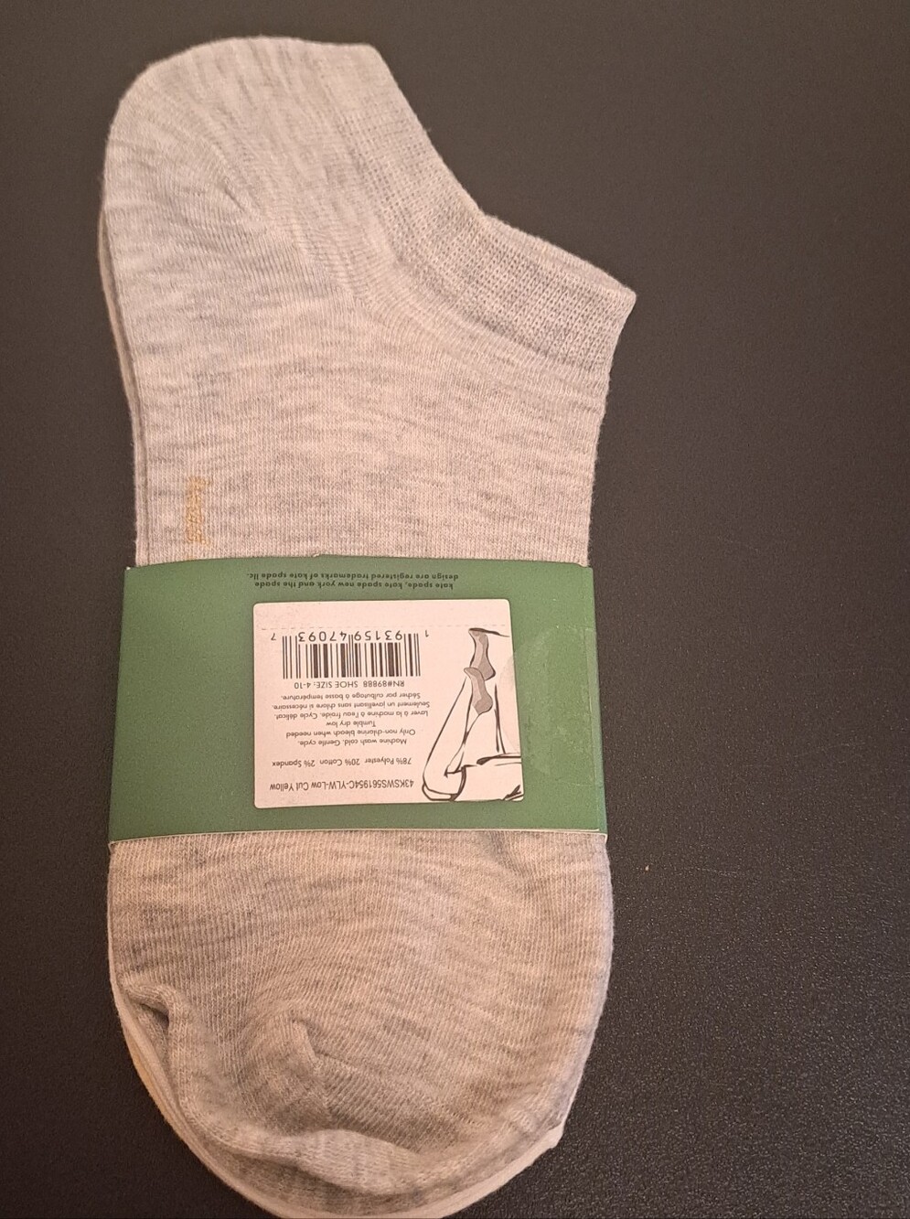 kate spade 3 pr Yellow Low-Cut Socks with Pink Snail Motif NWT - Picture 2 of 3